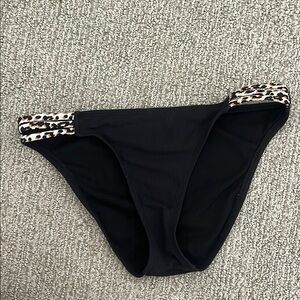 Black Leopard Trim Bikini Bottom